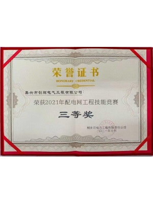 2021年配電網工程技能競賽三等獎